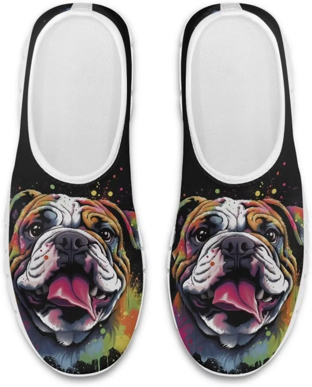 Howilath Dog Print Slip on Loafers for Women Breathable Walking Sneakers Sport Shoes with Anti-Slip Sole
