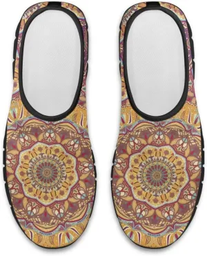 Howilath Mandala Print Slip on Loafers for Women No Laces Casual Sport Shoes Hands Free Shoes with Anti-Slip Sole
