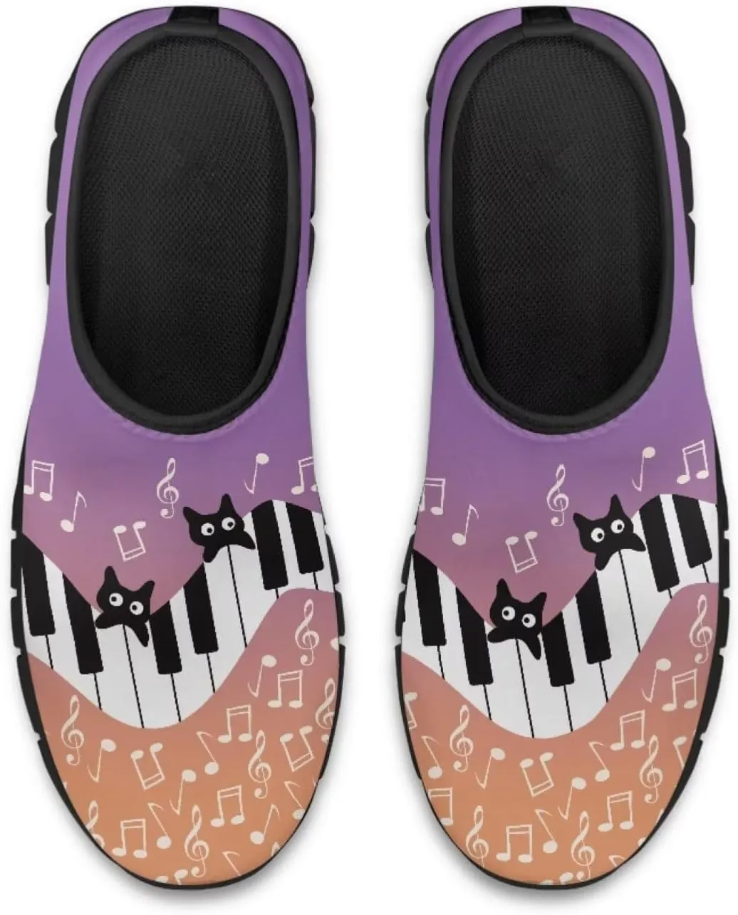 Howilath Music Note Piano Slip on Loafers for Women Running Sneakers Hands Free Shoes with Anti-Slip Sole