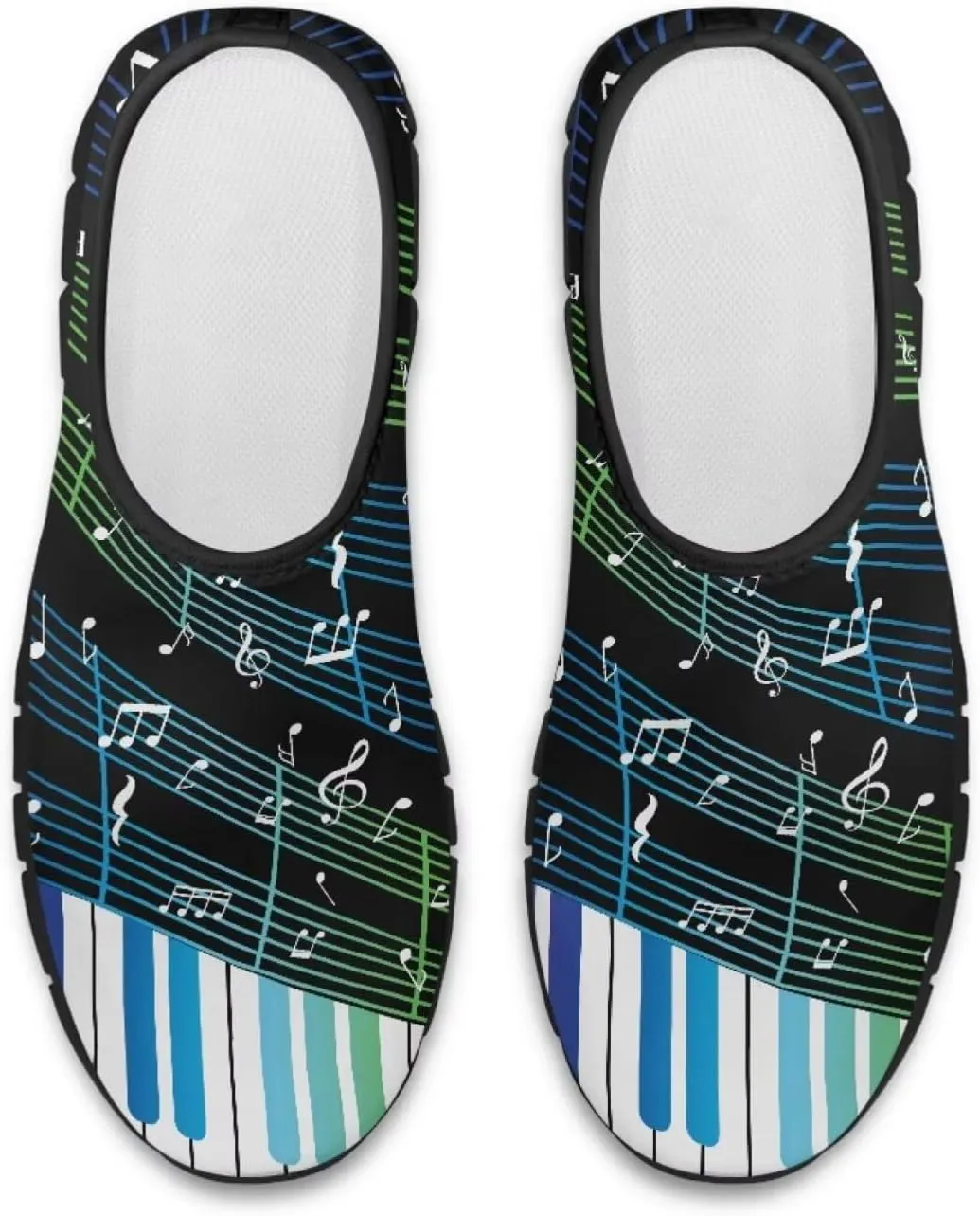 Howilath Music Note Piano Slip on Loafers for Women Running Sneakers Hands Free Shoes with Anti-Slip Sole