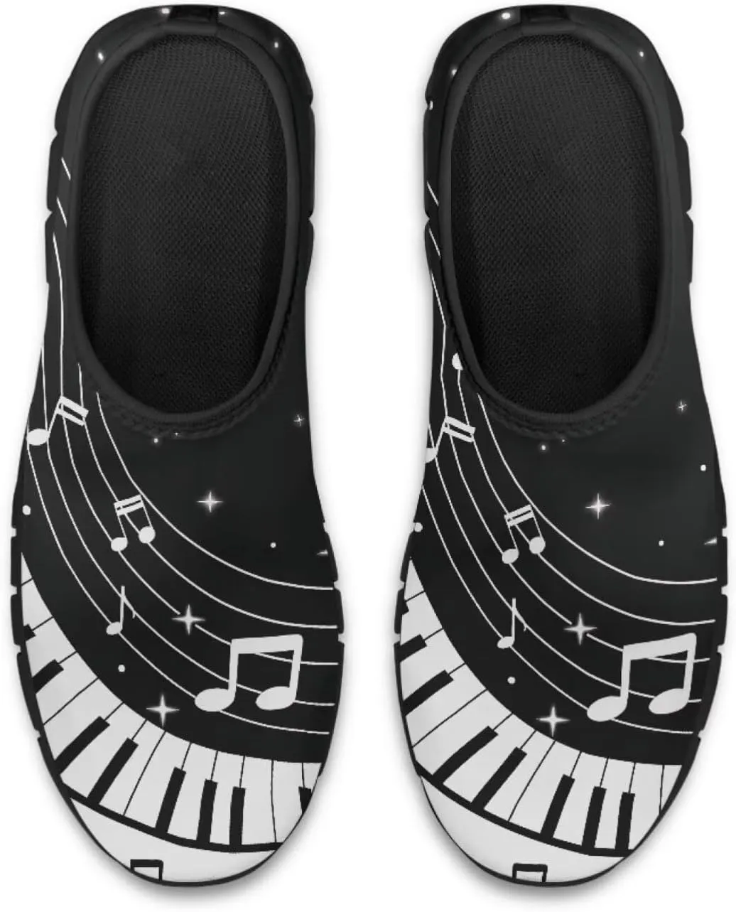 Howilath Music Note Piano Slip on Loafers for Women Running Sneakers Hands Free Shoes with Anti-Slip Sole