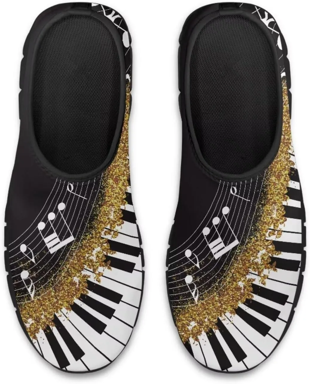 Howilath Music Note Piano Slip on Loafers for Women Running Sneakers Hands Free Shoes with Anti-Slip Sole