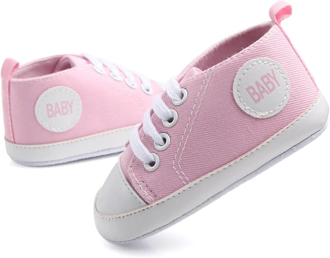 Infant Baby Boys Girls Canvas Shoes Soft Anti-Slip Sole Newborn First Walkers Casual High Top Sneakers
