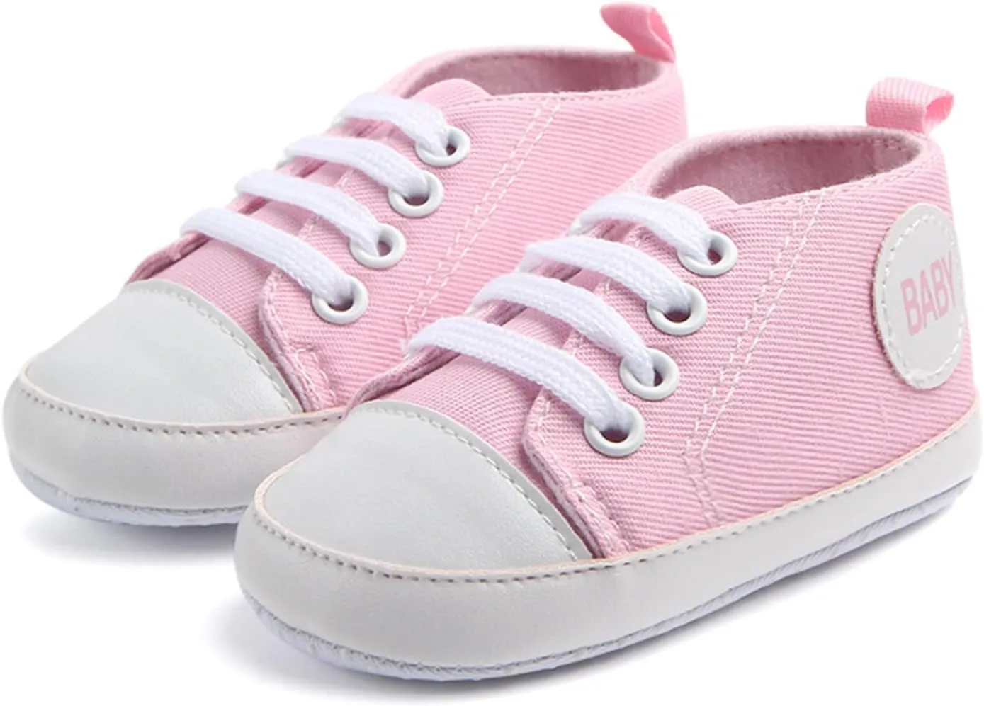 Infant Baby Boys Girls Canvas Shoes Soft Anti-Slip Sole Newborn First Walkers Casual High Top Sneakers