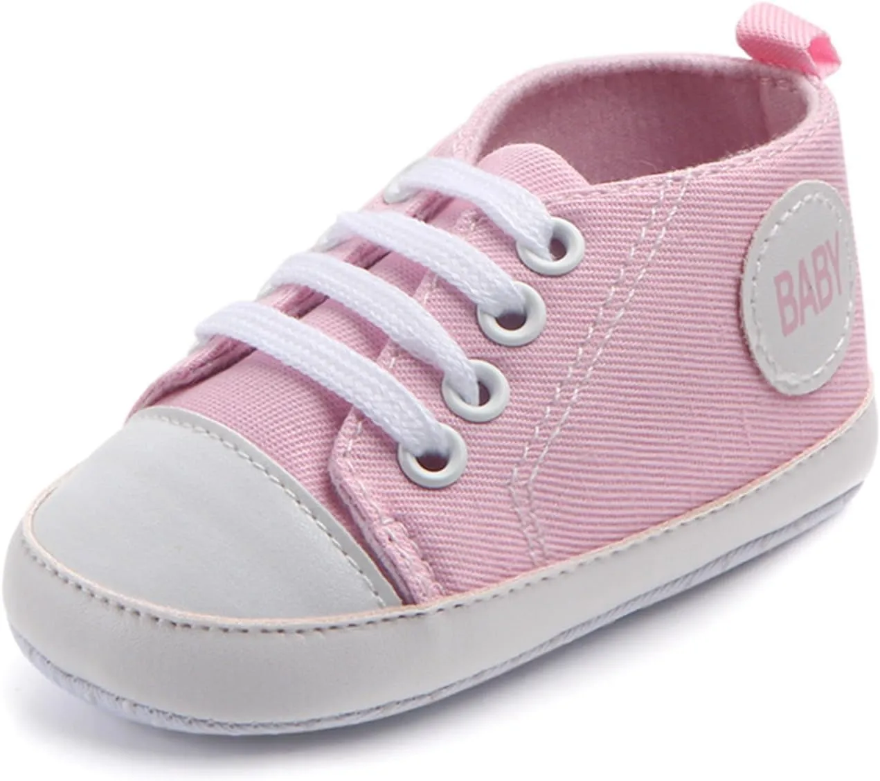 Infant Baby Boys Girls Canvas Shoes Soft Anti-Slip Sole Newborn First Walkers Casual High Top Sneakers