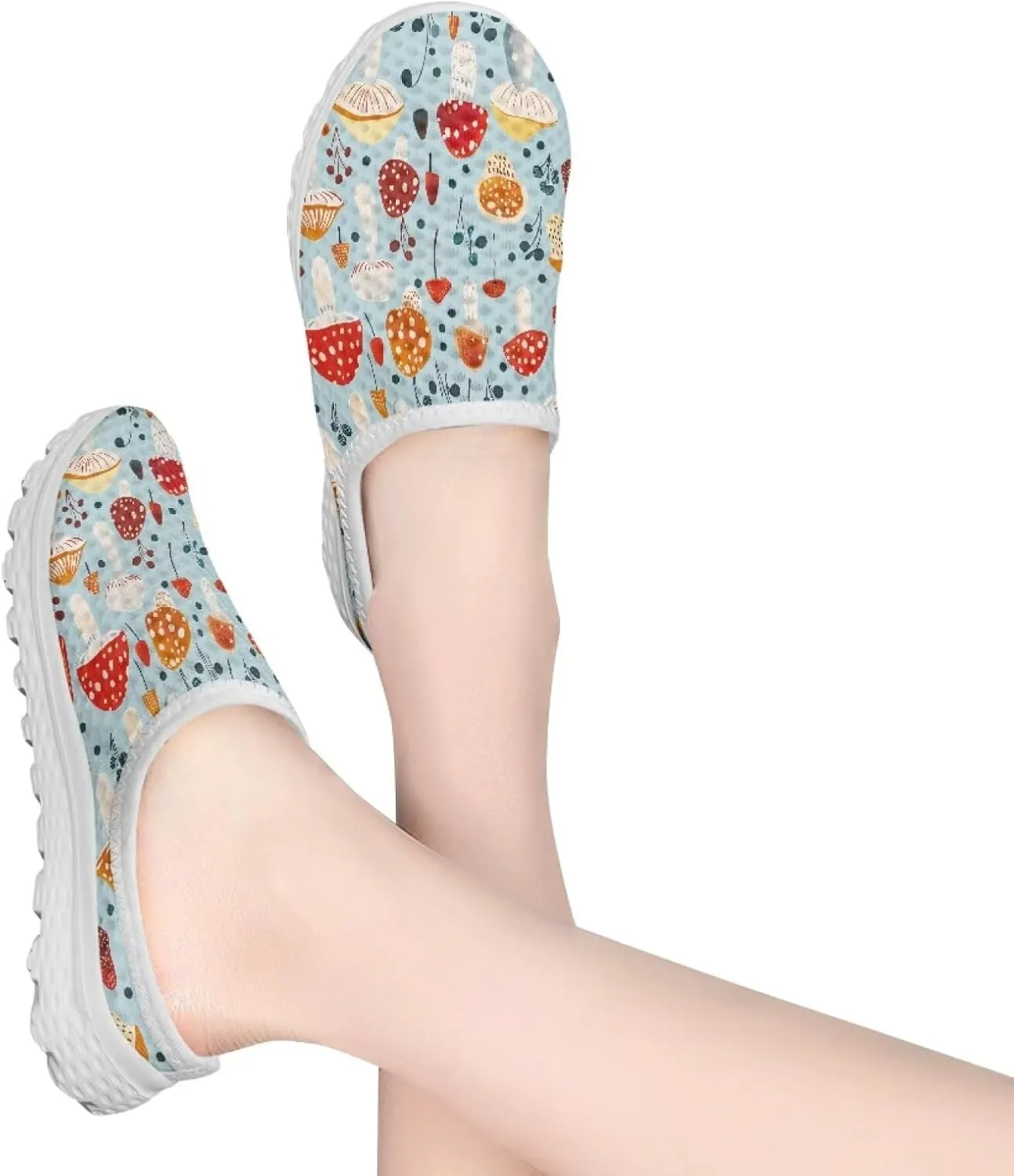 Jeiento Womens Slip On Walking Shoes Breathable Flat Mules Shoe with Arch Support Lightweight Anti Slip Sole Open Back Casual Slippers