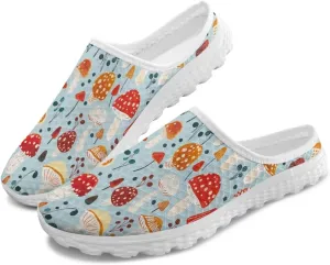 Jeiento Womens Slip On Walking Shoes Breathable Flat Mules Shoe with Arch Support Lightweight Anti Slip Sole Open Back Casual Slippers