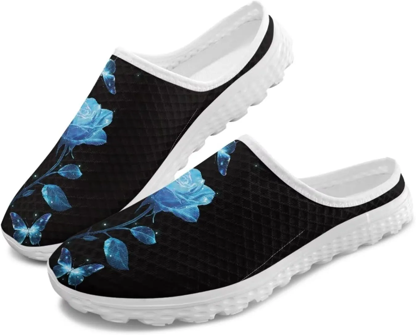 Jeiento Womens Slip On Walking Shoes Breathable Flat Mules Shoe with Arch Support Lightweight Anti Slip Sole Open Back Casual Slippers