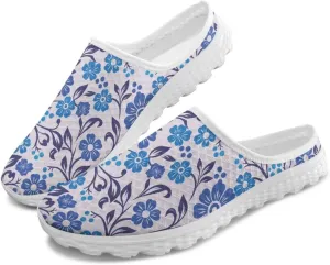 Jeiento Womens Slip On Walking Shoes Breathable Flat Mules Shoe with Arch Support Lightweight Anti Slip Sole Open Back Casual Slippers