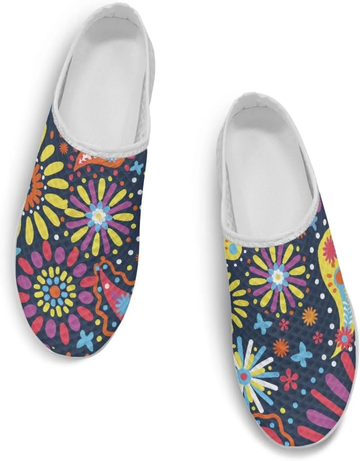 Jeiento Womens Slip On Walking Shoes Breathable Flat Mules Shoe with Arch Support Lightweight Anti Slip Sole Open Back Casual Slippers