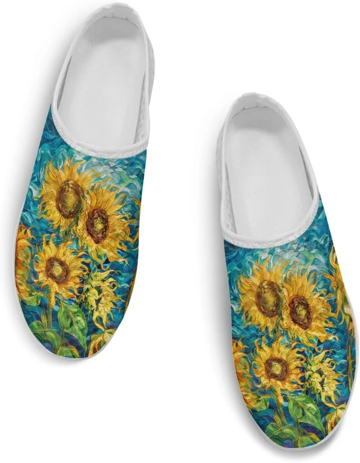 Jeiento Womens Slip On Walking Shoes Breathable Flat Mules Shoe with Arch Support Lightweight Anti Slip Sole Open Back Casual Slippers