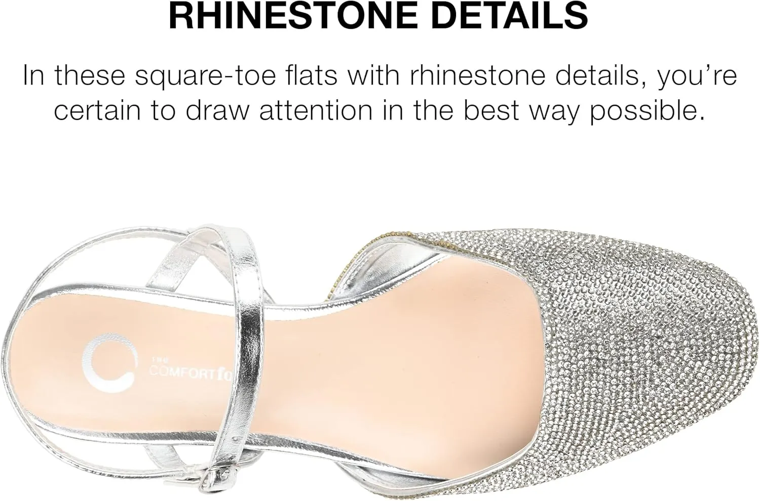Journee Collection Womens Metallic Rhinestone Slingbacks