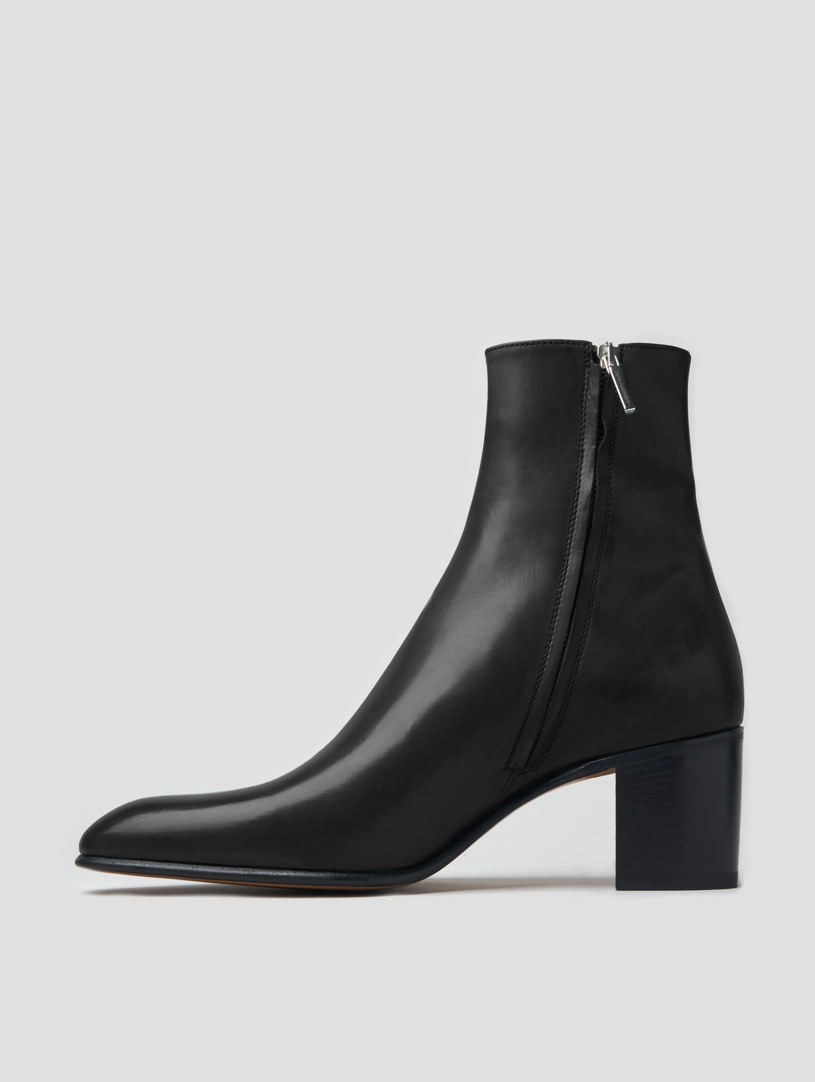 JUAN 60MM ANKLE BOOT IN BLACK CALFSKIN