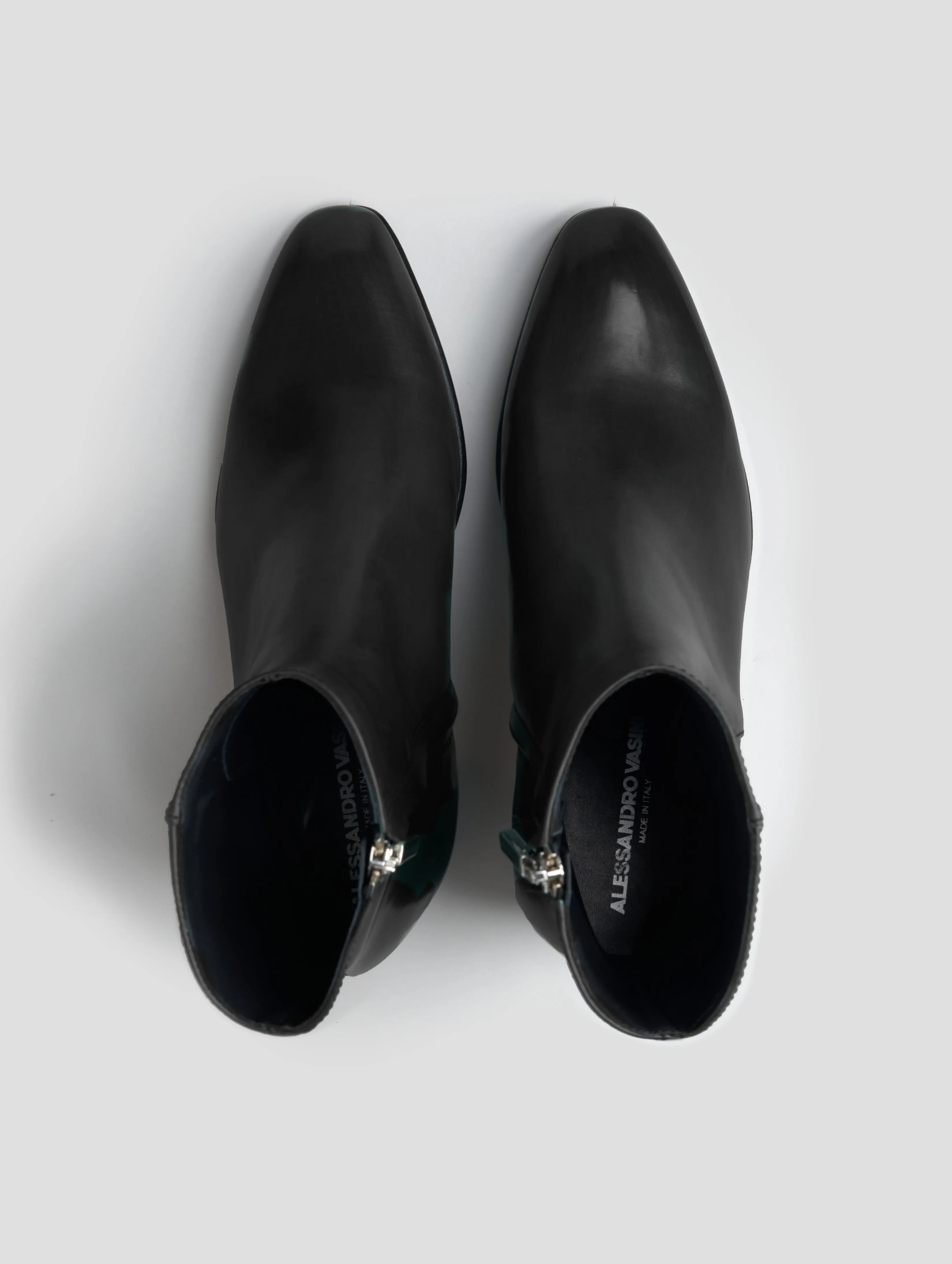 JUAN 60MM ANKLE BOOT IN BLACK CALFSKIN