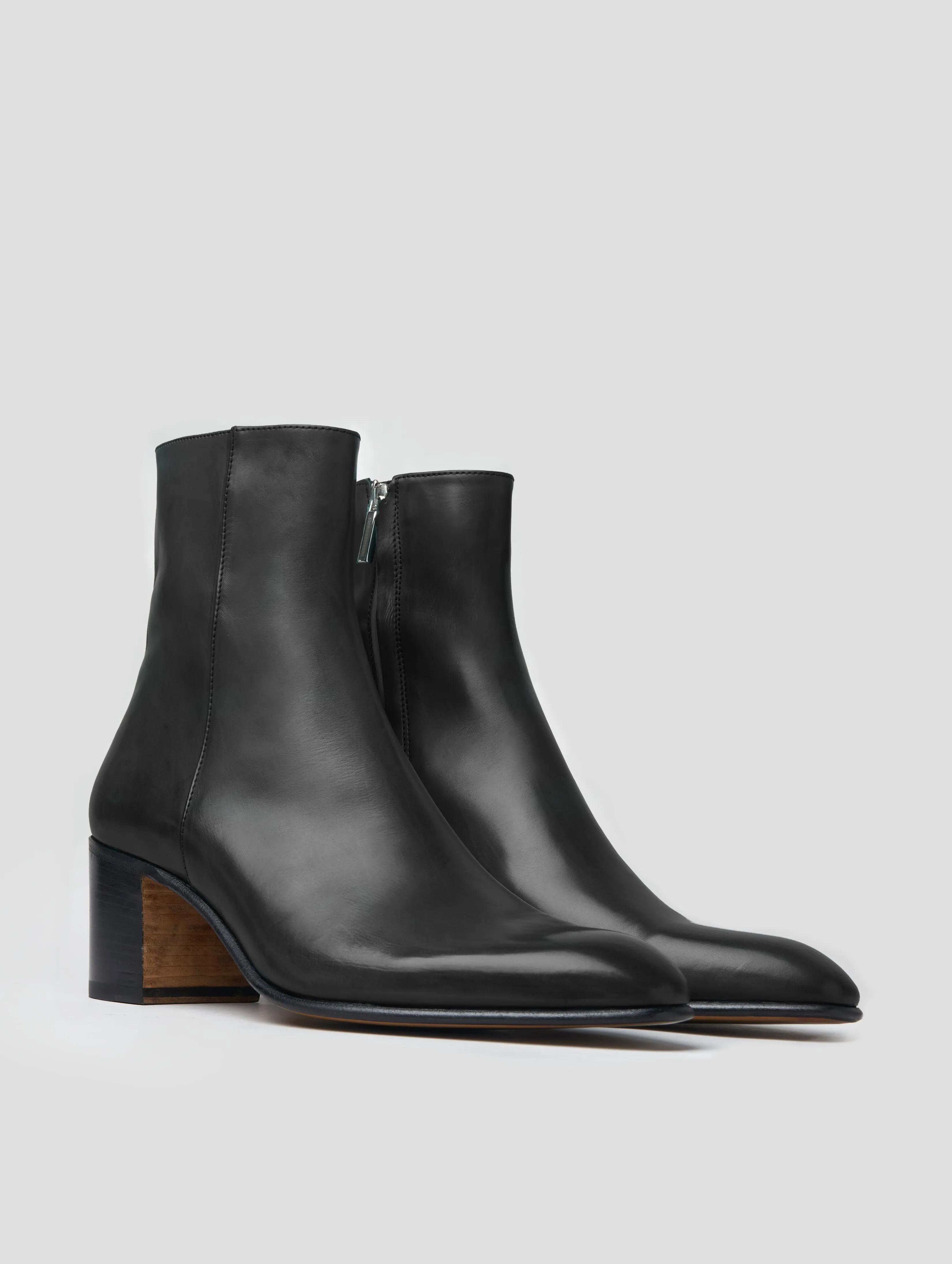 JUAN 60MM ANKLE BOOT IN BLACK CALFSKIN