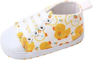 Kids Wedding Shoes Summer Children Infant Toddler Boys And Girls Sports Canvas Cute Cartoon Pattern Lace Up