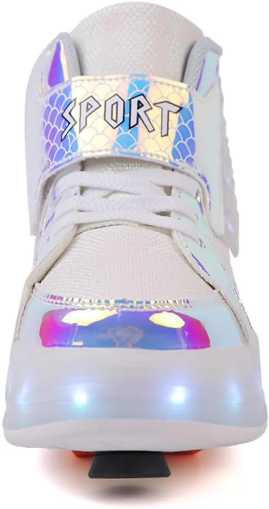 LED Roller Skate Shoes for Kids - Boys Girls Light Up Sneakers with Wheels Indoor/Outdoor Sliding Play
