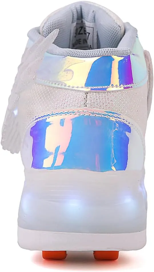 LED Roller Skate Shoes for Kids - Boys Girls Light Up Sneakers with Wheels Indoor/Outdoor Sliding Play