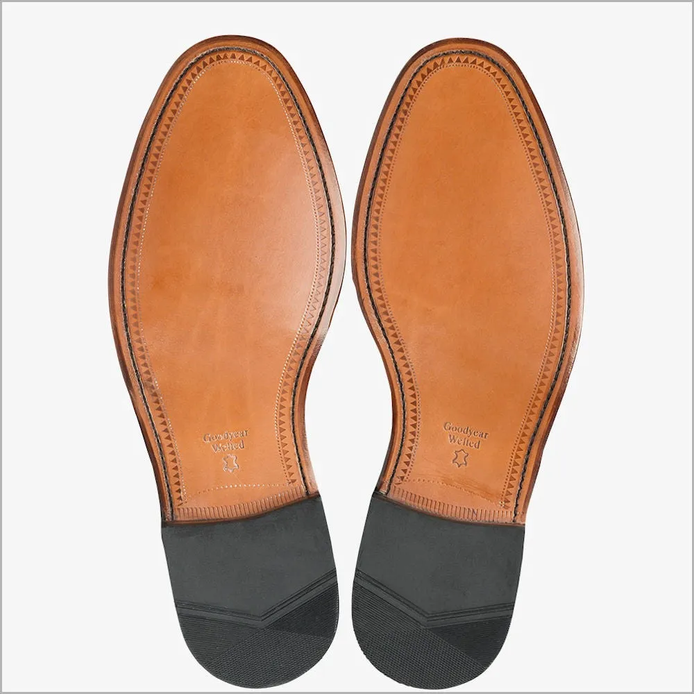 Loake Smith Black Toe Cap Oxford Shoe@
