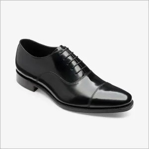 Loake Smith Black Toe Cap Oxford Shoe@