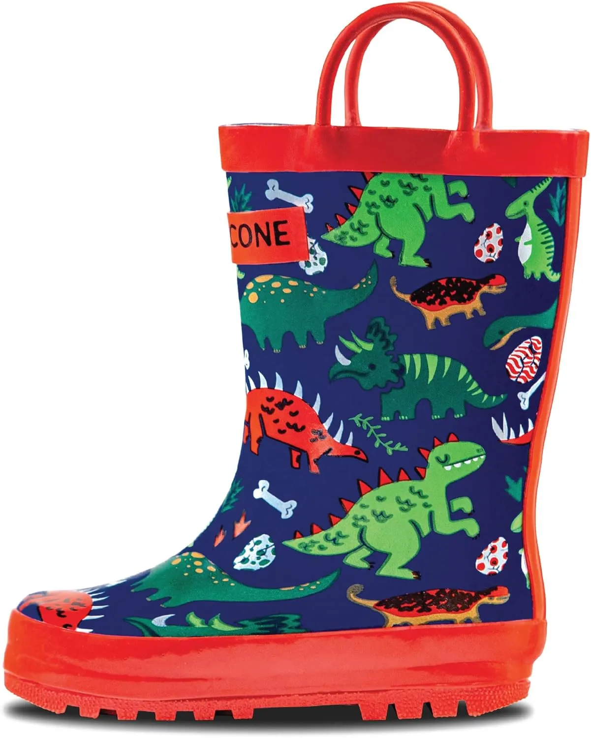 Lone Cone Kids Rain Boots for Girls & Boys  Waterproof Natural Rubber Toddler Rain Boots with Non-Slip Outsole & Easy Pull Handles  Solid, Pattern & Glitter Designs