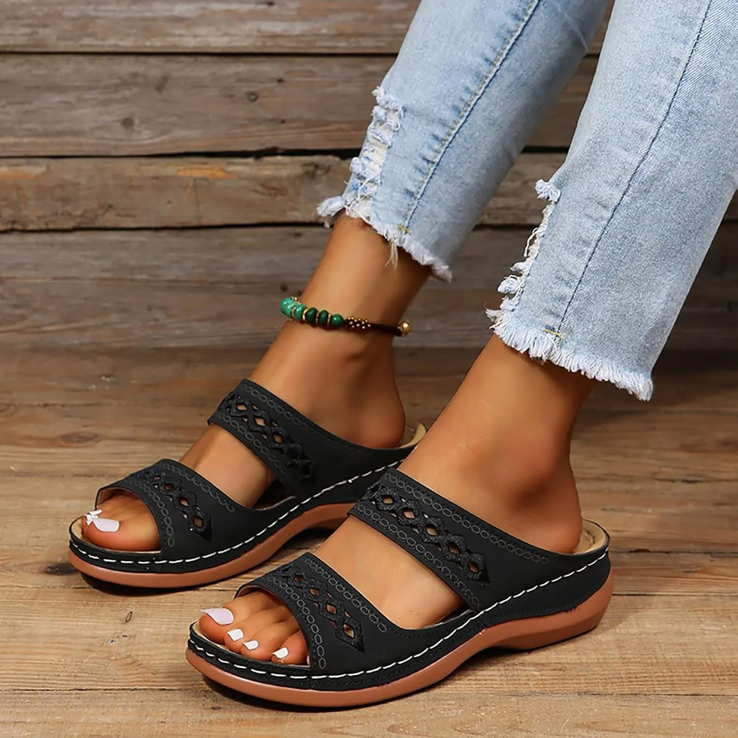 Low Wedge Sandals for Women Sandals Wedge for Women Beach Womens Sandal Comfortable Summer Shoes for Womens 2025
