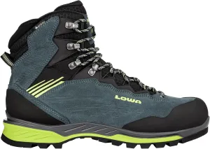 LOWA Mens Cadin II GTX Mid Suede Textile Steel Blue Lime Boots 8.5 US