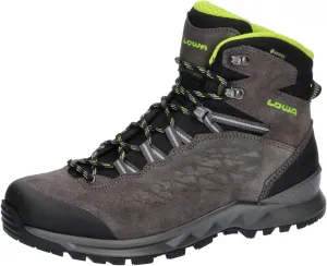 LOWA Mens Explorer II GTX Mid Suede Textile Anthracite Lime Boots 11.5 US