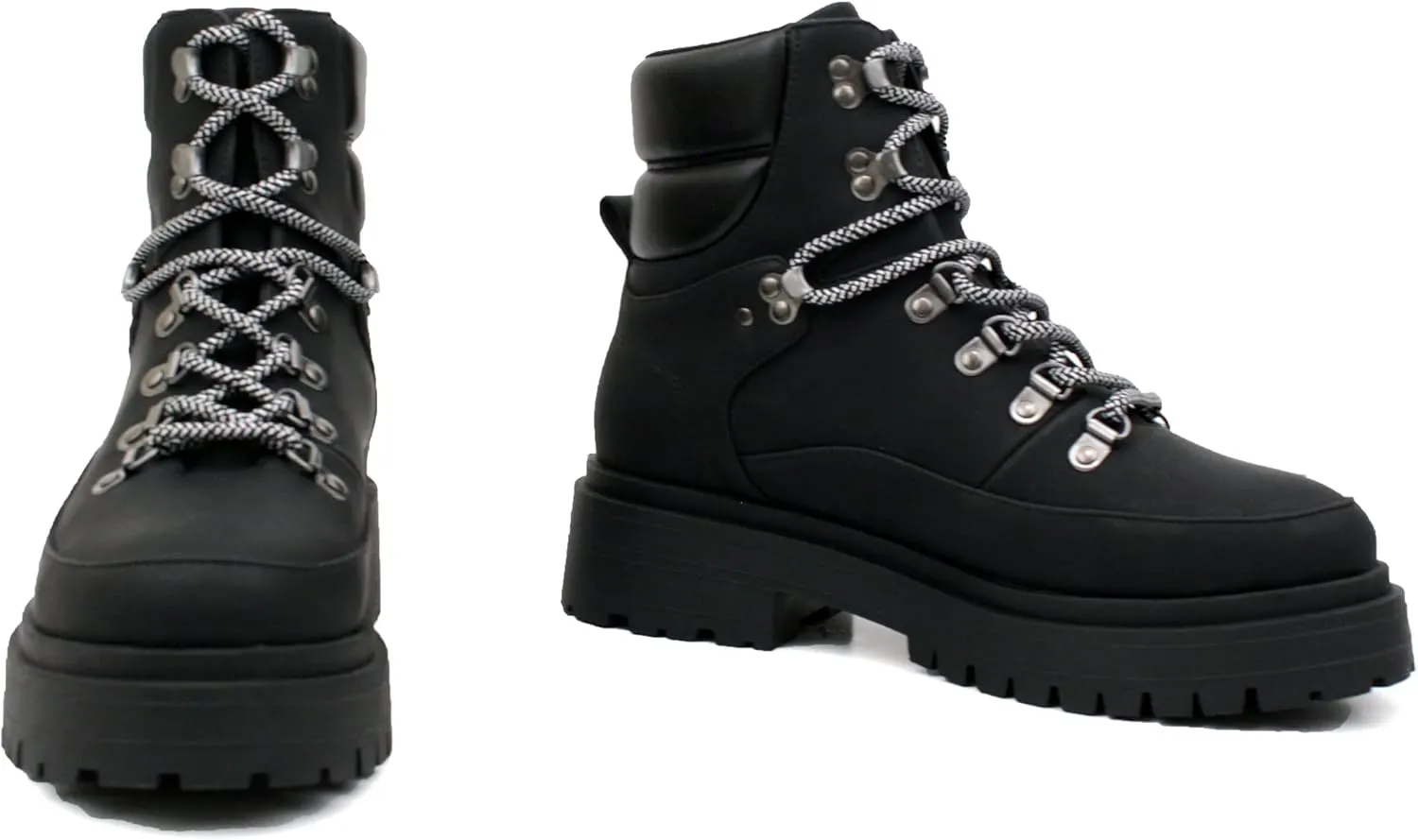 Luckers Womens Lace Up Platform Lug Sole Combat Boots