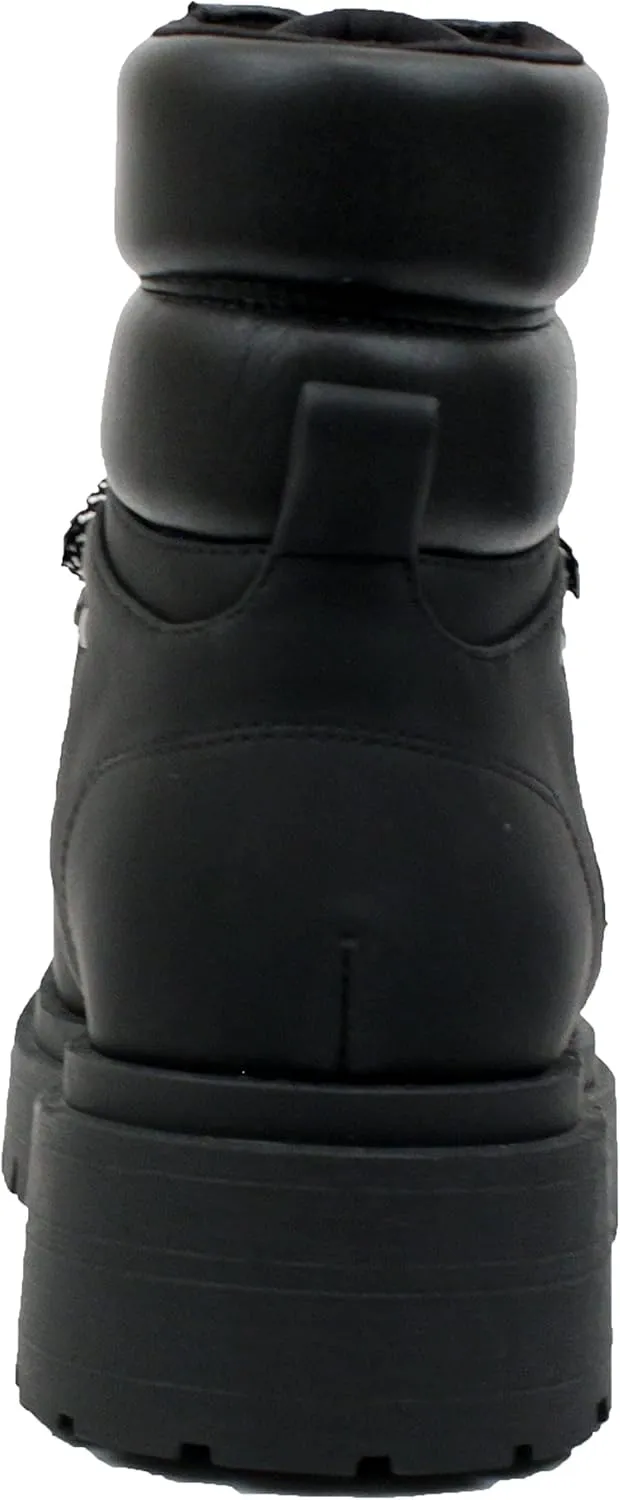Luckers Womens Lace Up Platform Lug Sole Combat Boots