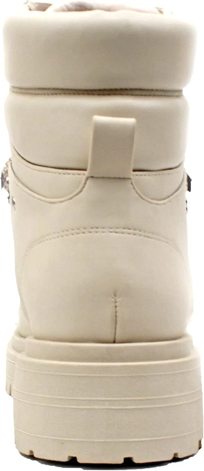 Luckers Womens Lace Up Platform Lug Sole Combat Boots