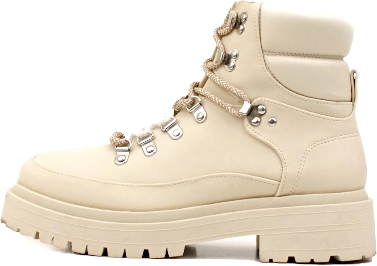 Luckers Womens Lace Up Platform Lug Sole Combat Boots