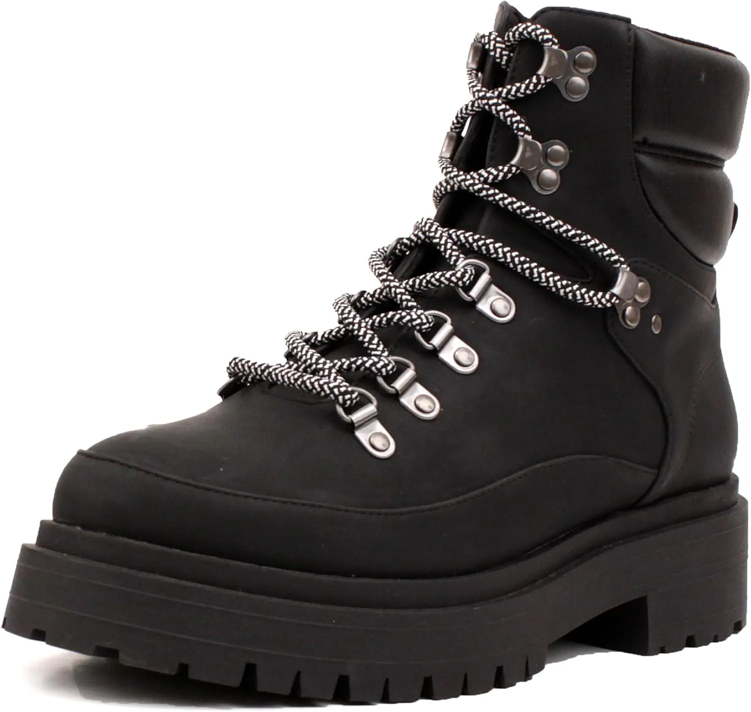 Luckers Womens Lace Up Platform Lug Sole Combat Boots
