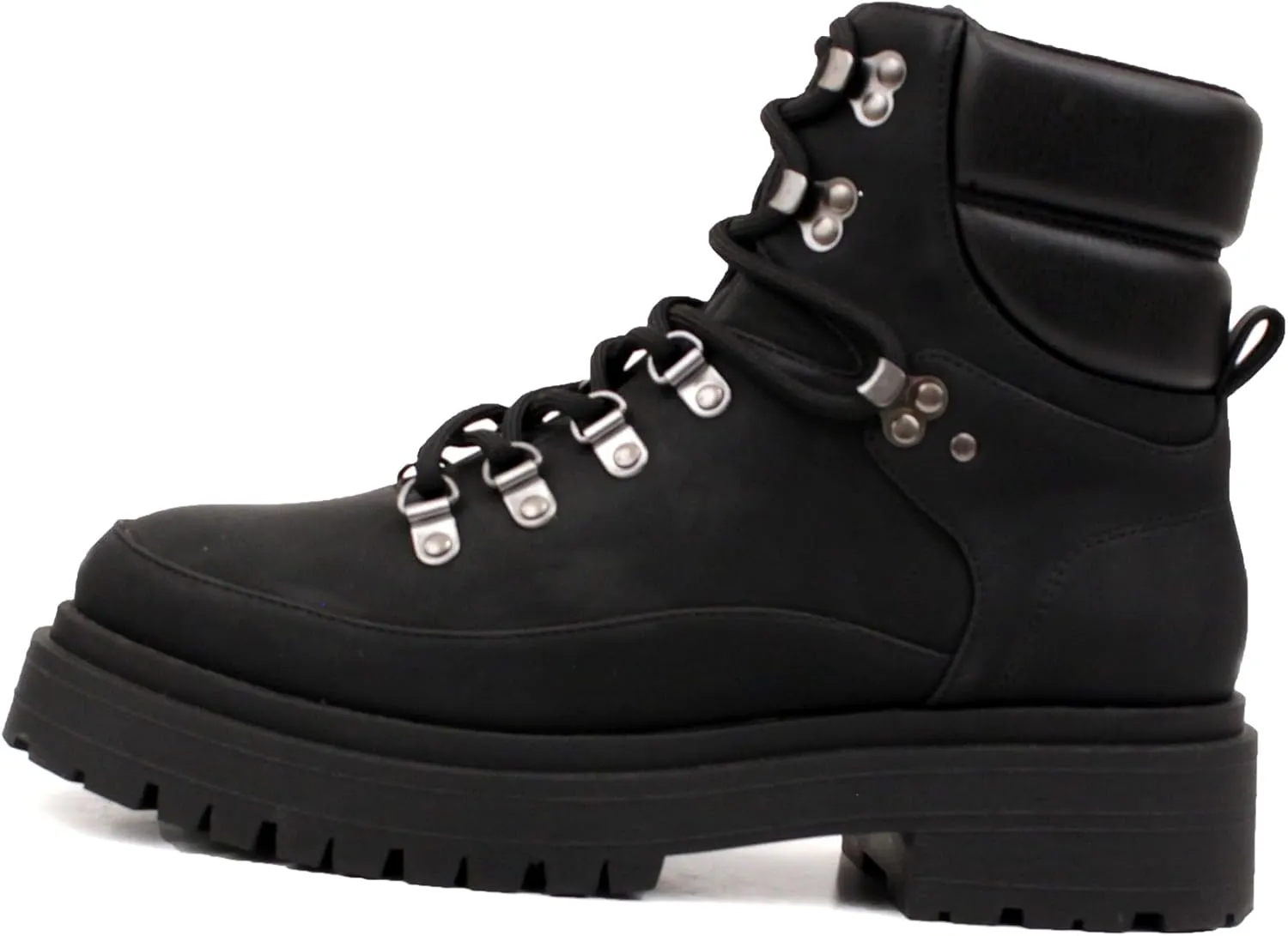 Luckers Womens Lace Up Platform Lug Sole Combat Boots
