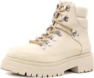 Luckers Womens Lace Up Platform Lug Sole Combat Boots