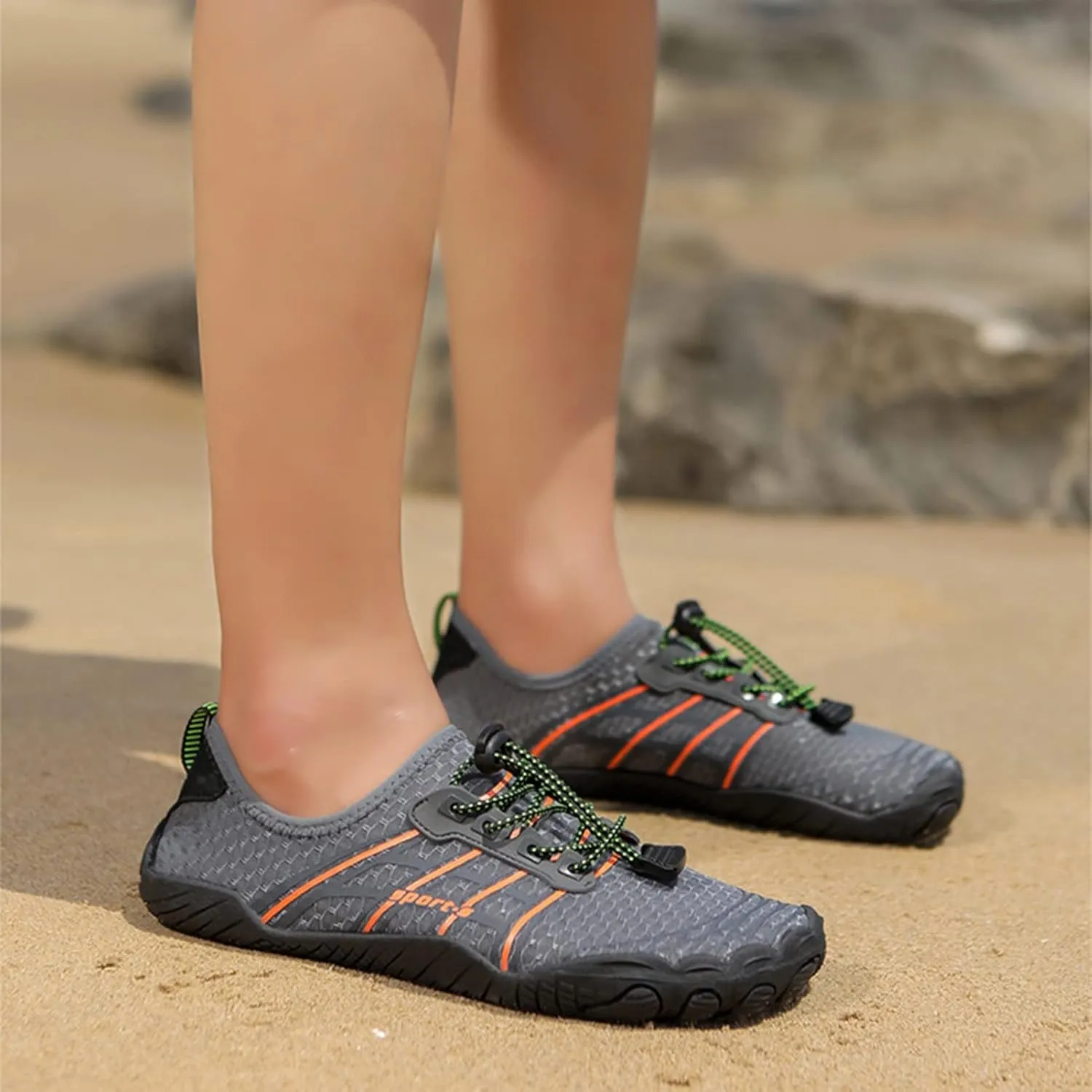 Men Barefoot Shoes,Summer Quick-Dry Comfy Breathable Surf Swim Shoes Women,Casual Lightweight Aqua Beach Water Shoes,Unisex Adult,with Draining Hole,for Boating Fishing