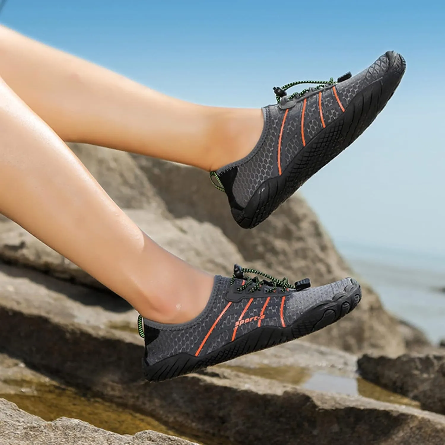 Men Barefoot Shoes,Summer Quick-Dry Comfy Breathable Surf Swim Shoes Women,Casual Lightweight Aqua Beach Water Shoes,Unisex Adult,with Draining Hole,for Boating Fishing
