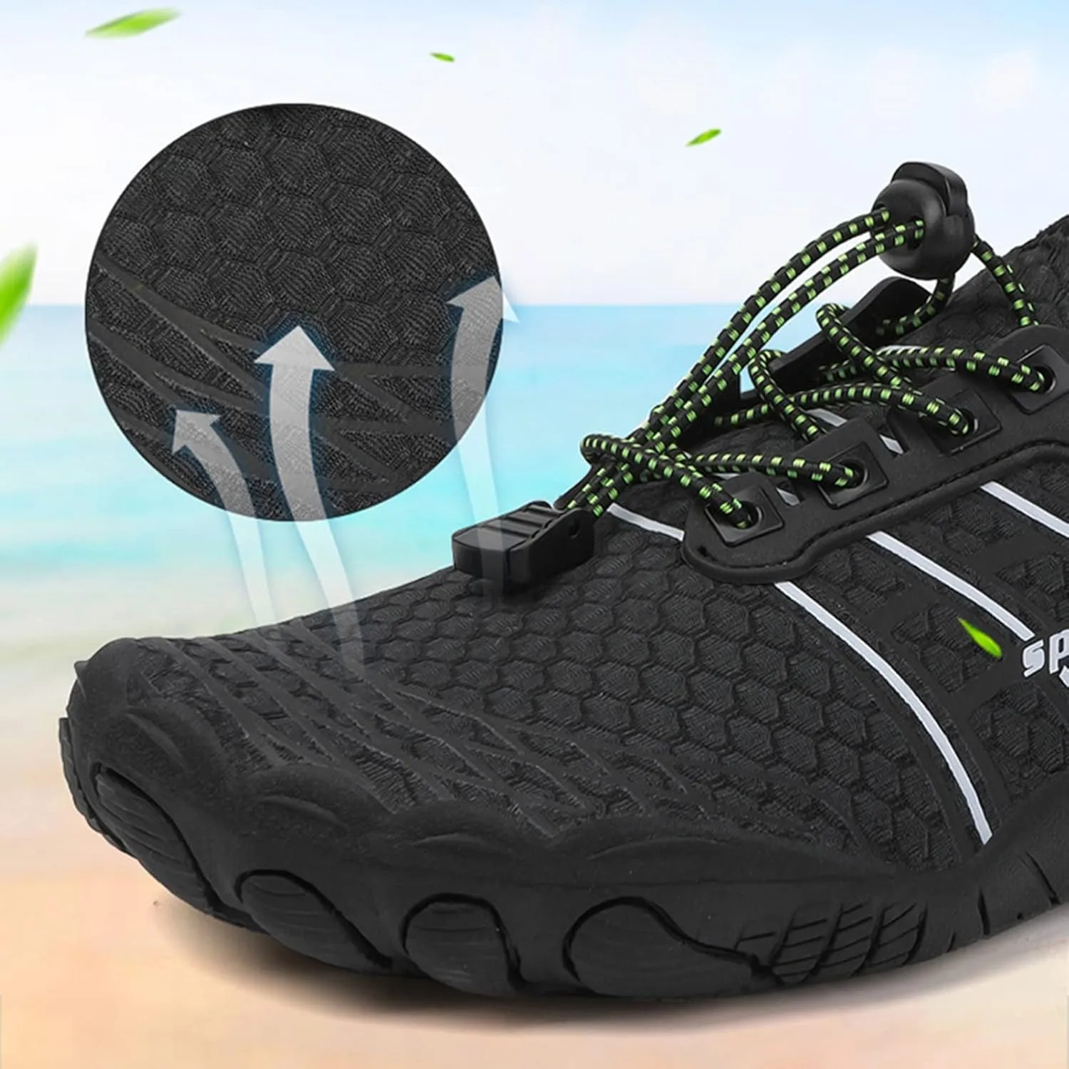 Men Barefoot Shoes,Summer Quick-Dry Comfy Breathable Surf Swim Shoes Women,Casual Lightweight Aqua Beach Water Shoes,Unisex Adult,with Draining Hole,for Boating Fishing