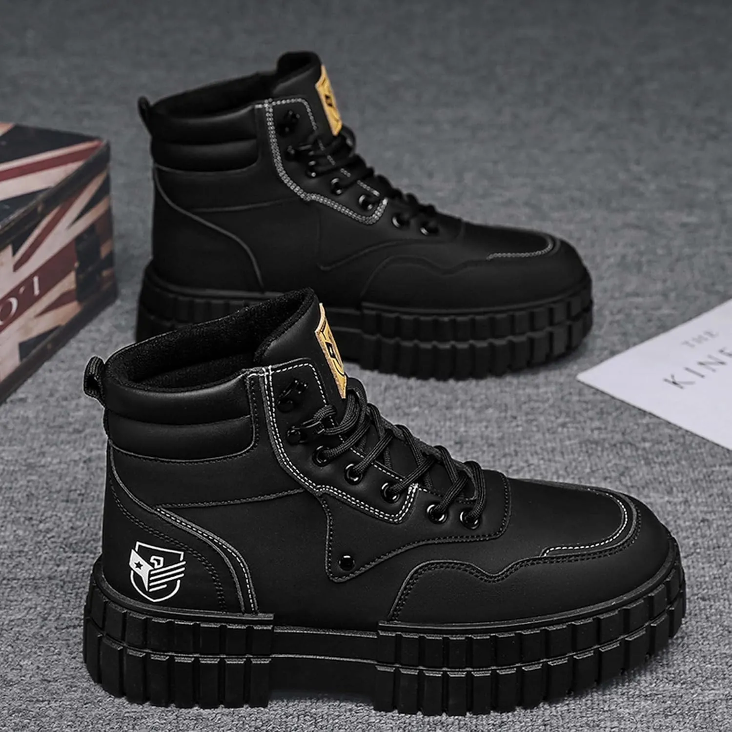 Men's and Women's Snow Boots Insulated Fur Liner Winter Warm Hiking Shoes Walking Sneaker