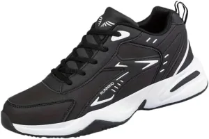 Men's Athletic Sneakers - Striped/Solid, Lace-Up Casual & Running Shoes with Breathable Fabric Lining and Durable TPR Sole