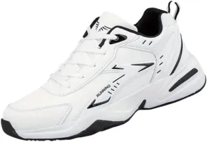 Men's Athletic Sneakers - Striped/Solid, Lace-Up Casual & Running Shoes with Breathable Fabric Lining and Durable TPR Sole