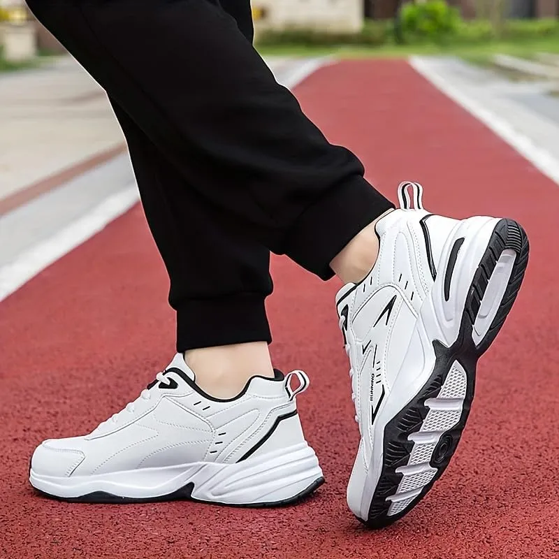 Men's Athletic Sneakers - Striped/Solid, Lace-Up Casual & Running Shoes with Breathable Fabric Lining and Durable TPR Sole