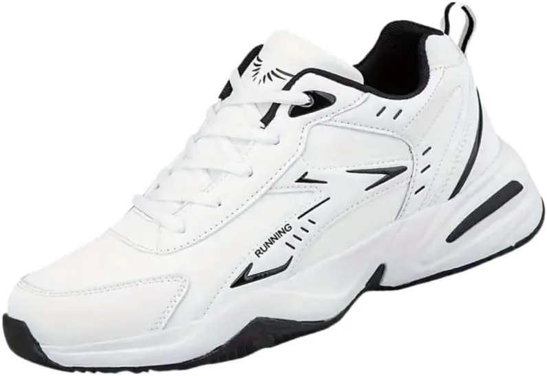 Men's Athletic Sneakers - Striped/Solid, Lace-Up Casual & Running Shoes with Breathable Fabric Lining and Durable TPR Sole
