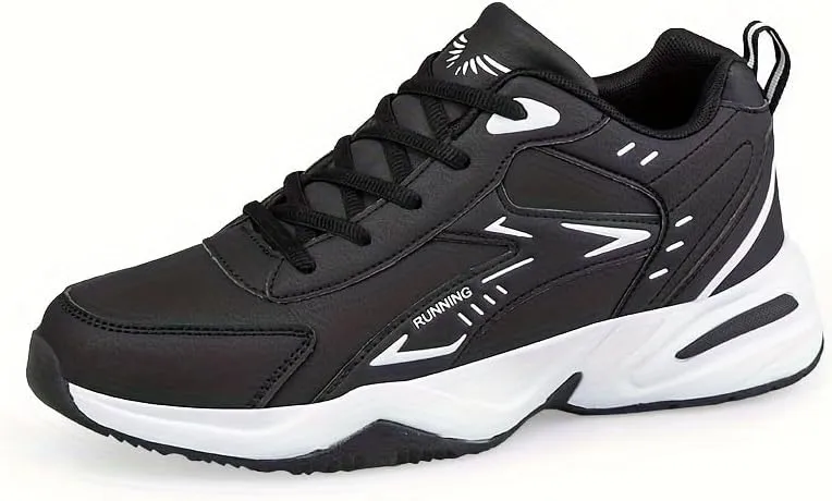 Men's Athletic Sneakers - Striped/Solid, Lace-Up Casual & Running Shoes with Breathable Fabric Lining and Durable TPR Sole