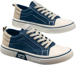 Men's Breathable Fabric Casual Canvas Shoes, Low-Top Lace-Up Outdoor Sneakers, Trendy Skate Shoes.