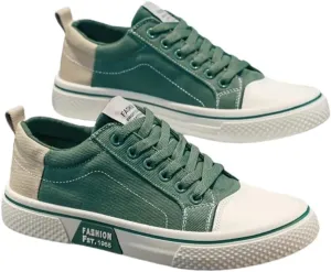 Men's Breathable Fabric Casual Canvas Shoes, Low-Top Lace-Up Outdoor Sneakers, Trendy Skate Shoes.