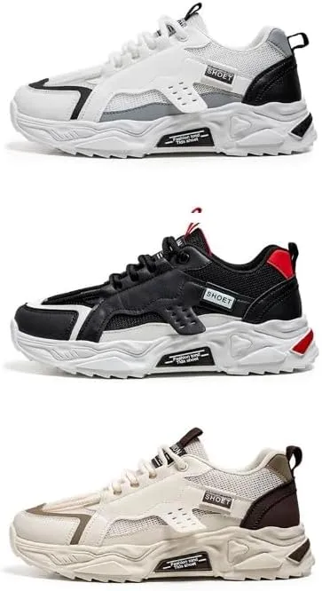 Men's Casual Shoes ?C Fashionable Breathable Chunky Sneakers, Youth-Oriented Korean-Style Thick-Soled Sports Shoes for Trendy Looks
