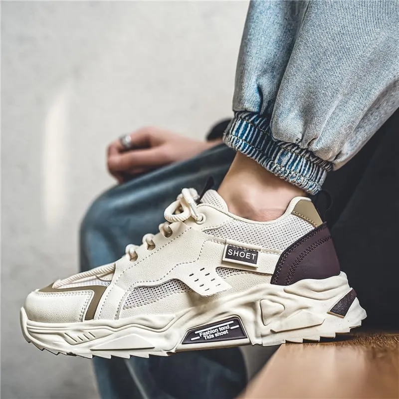 Men's Casual Shoes ?C Fashionable Breathable Chunky Sneakers, Youth-Oriented Korean-Style Thick-Soled Sports Shoes for Trendy Looks