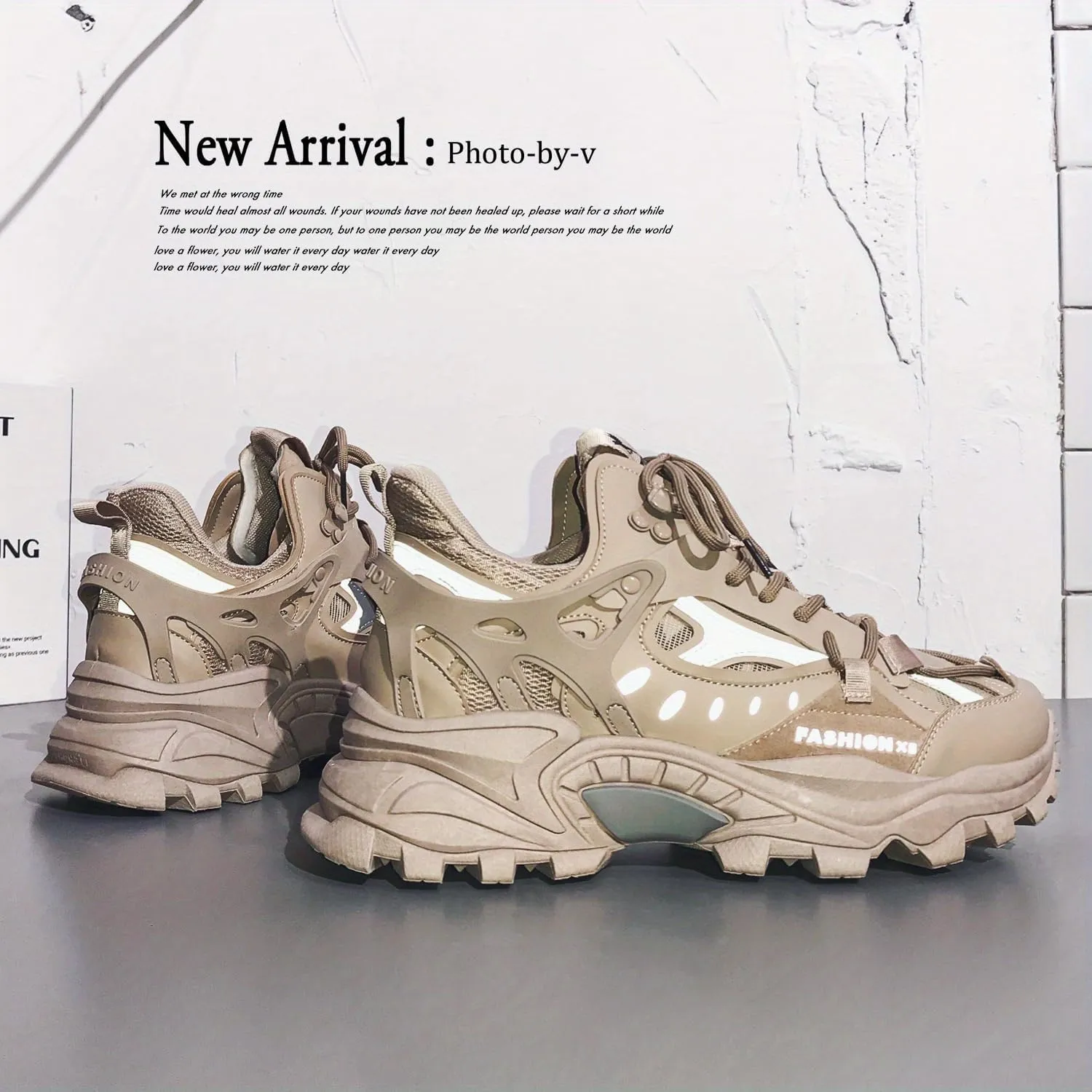 Men's Cloud Pattern Round Toe Lace-Up Thick Sole Athletic Sneakers, Casual Sports Shoes for All Seasons, Breathable Fabric Upper, PVC Sole, Spring Summer Autumn Winter