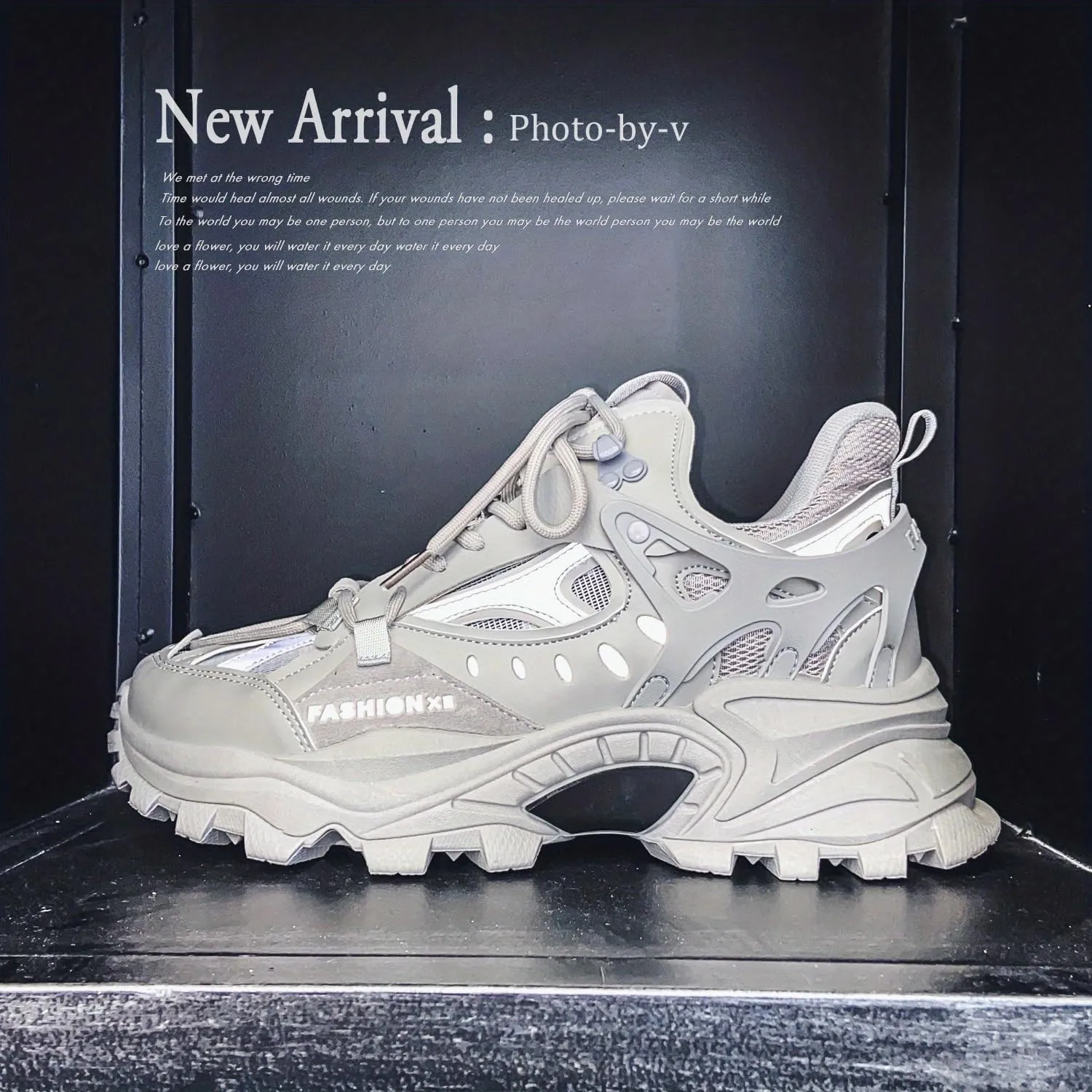 Men's Cloud Pattern Round Toe Lace-Up Thick Sole Athletic Sneakers, Casual Sports Shoes for All Seasons, Breathable Fabric Upper, PVC Sole, Spring Summer Autumn Winter